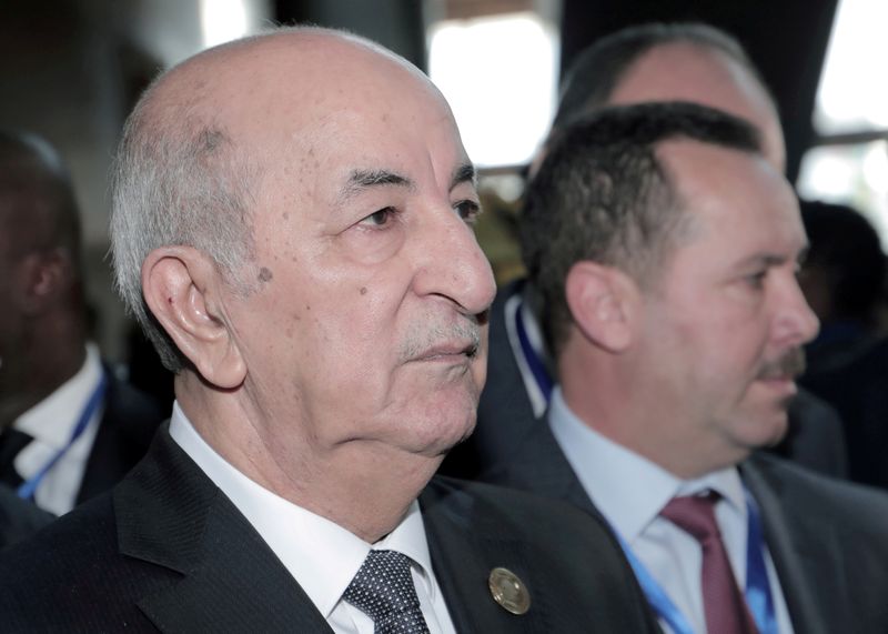 &copy; Reuters. FILE PHOTO: Algerian President Abdelmadjid Tebboune arrives for the opening of the 33rd Ordinary Session of the Assembly of the Heads of State and the Government of the African Union (AU) in Addis Ababa