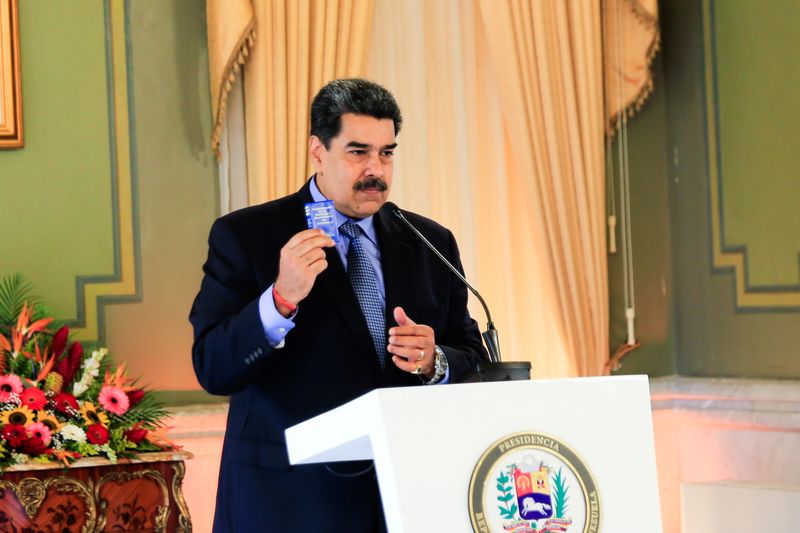 &copy; Reuters. Venezuela&apos;s President Nicolas Maduro holds a virtual news conference in Caracas