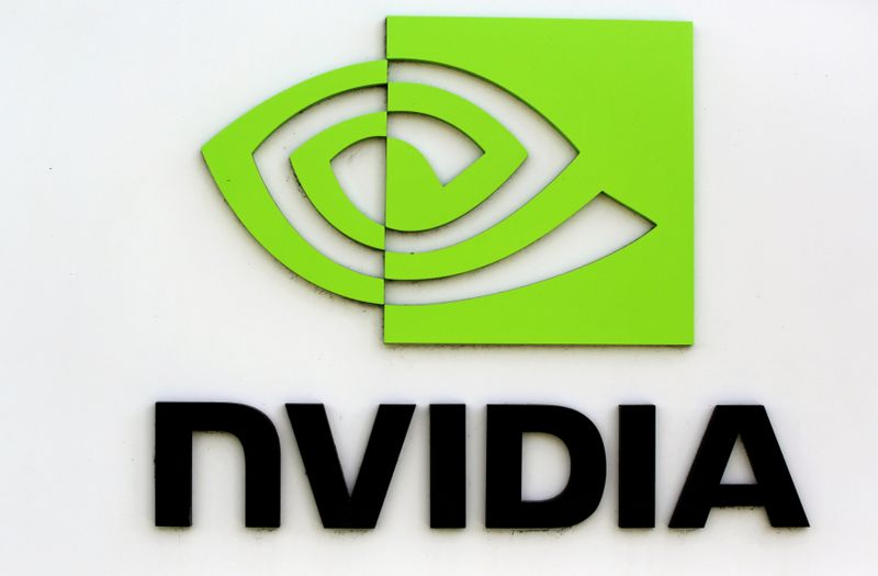 © Reuters. FILE PHOTO: The logo of technology company Nvidia is seen at its headquarters in Santa Clara