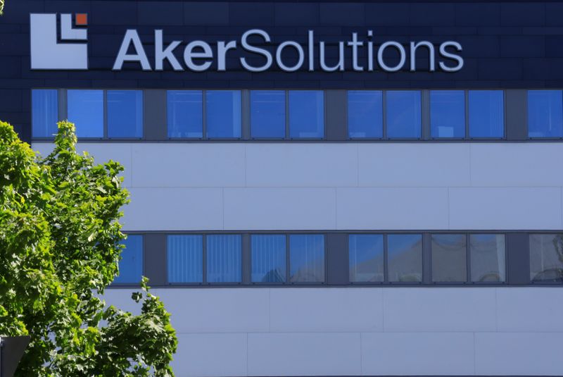 &copy; Reuters. Aker Solutions oil service company&apos;s logo is seen at their headquarters in Lysaker