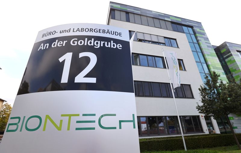 &copy; Reuters. FILE PHOTO: The headquarters of German biotech firm BioNTech is photographed in Mainz