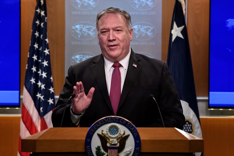 &copy; Reuters. FILE PHOTO: U.S. Secretary of State Mike Pompeo holds a news conference in Washington