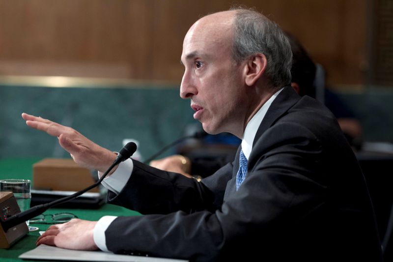 &copy; Reuters. FILE PHOTO: Former CFTC chair Gensler testifies at a 2013 Senate Banking, Housing and Urban Affairs Committee hearing on Capitol Hill