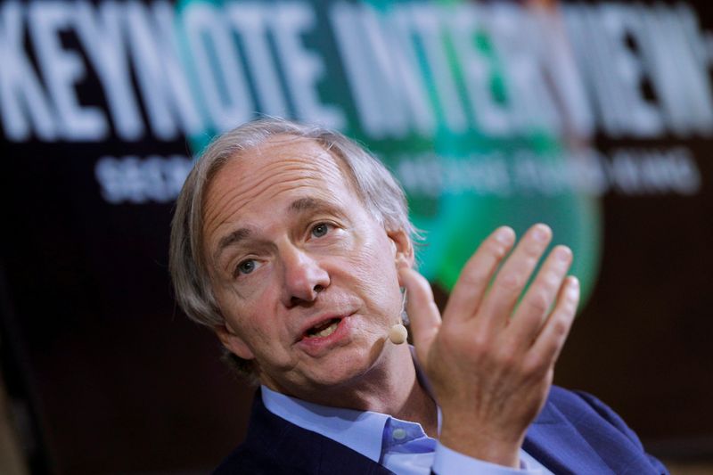 &copy; Reuters. FILE PHOTO: Bridgewater Associates&apos; Dalio speaks at the 2017 Forbes Under 30 Summit in Boston