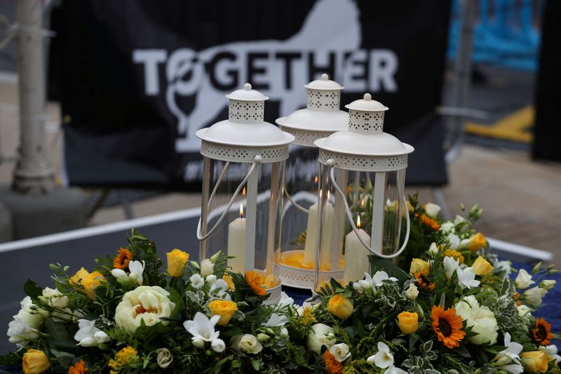 © Reuters. FILE PHOTO: A vigil for the victims of the Reading attack