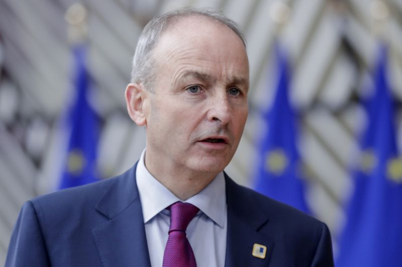 &copy; Reuters. Irish Prime Minister Micheal Martin arrives at a two-day face-to-face EU summit, in Brussels