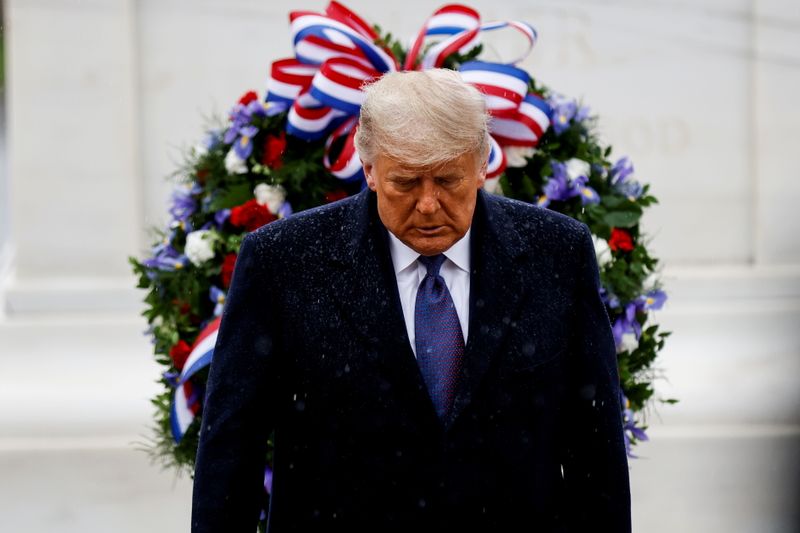 &copy; Reuters. U.S. President Trump attends Veterans Day observance at Arlington National Cemetery in Arlington, Virginia