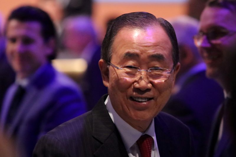 © Reuters. FILE PHOTO: Ban Ki-moon attends the 131st IOC session in Lima