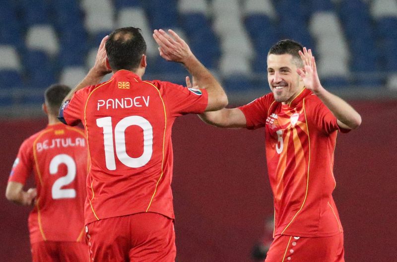 &copy; Reuters. المخضرم بانديف يرسل مقدونيا الشمالية لنهائيات بطولة أوروبا لكرة القدم
