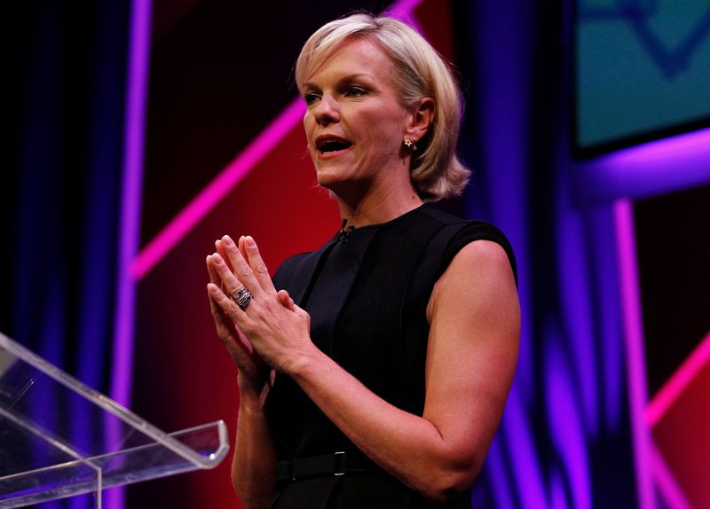 &copy; Reuters. FILE PHOTO: Elisabeth Murdoch gestures during a rehearsal of her MacTaggart Lecture during the Edinburgh International Television Festival in Edinburgh