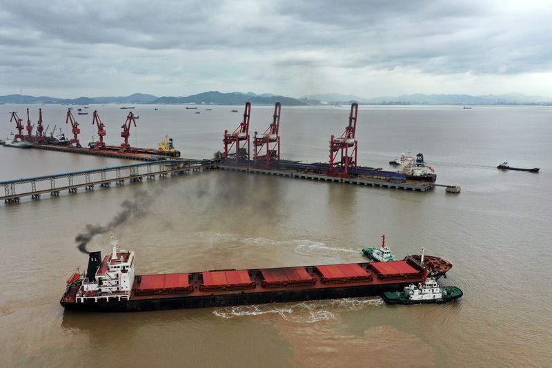 &copy; Reuters. Vista aérea do porto de Ningbo Zhoushan, na província de Zhejiang, China