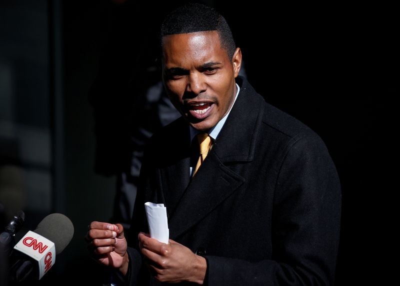 © Reuters. Bronx City Councilman Ritchie Torres speaks during a news conference regarding the Kushner Companies in New York