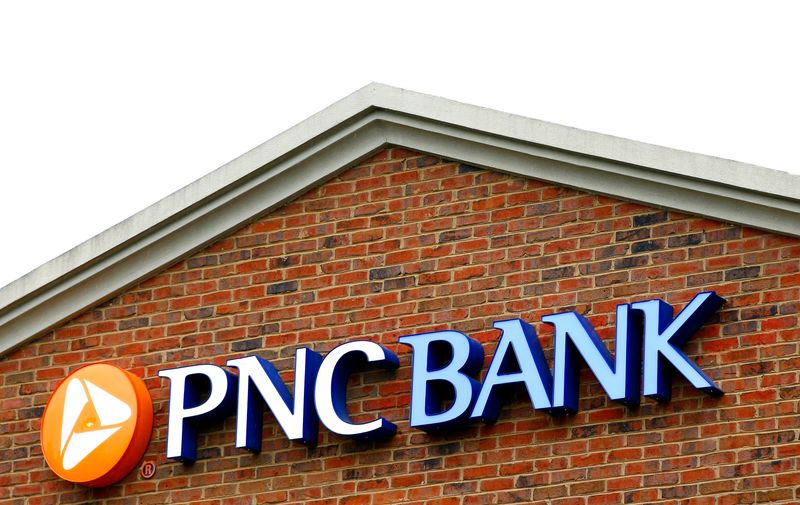 &copy; Reuters. The logo above a PNC Bank is shown in Charlotte