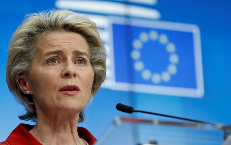 &copy; Reuters. Foto de archivo de la jefa de la Comisión Europea, Ursula von der Leyen, en una rueda de prensa en Bruselas