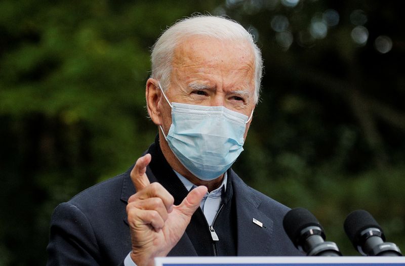 &copy; Reuters. Democratic U.S. presidential nominee Joe Biden campaigns in Grand Rapids, Michigan