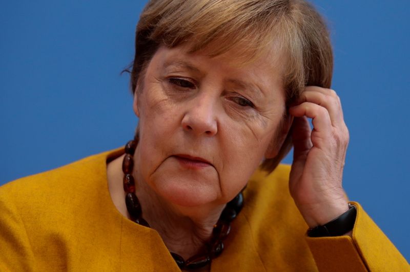 &copy; Reuters. FOTO DE ARCHIVO: La canciller alemana, Angela Merkel, en una rueda de prensa en Berlín