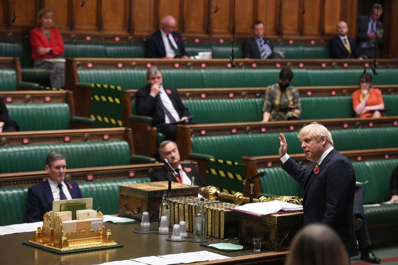&copy; Reuters. FILE PHOTO: The weekly question-time debate at the House of Commons in London
