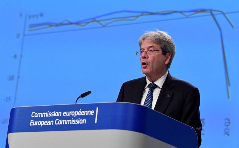 © Reuters. 2020 Economic Forecasts at EU HQ in Brussels