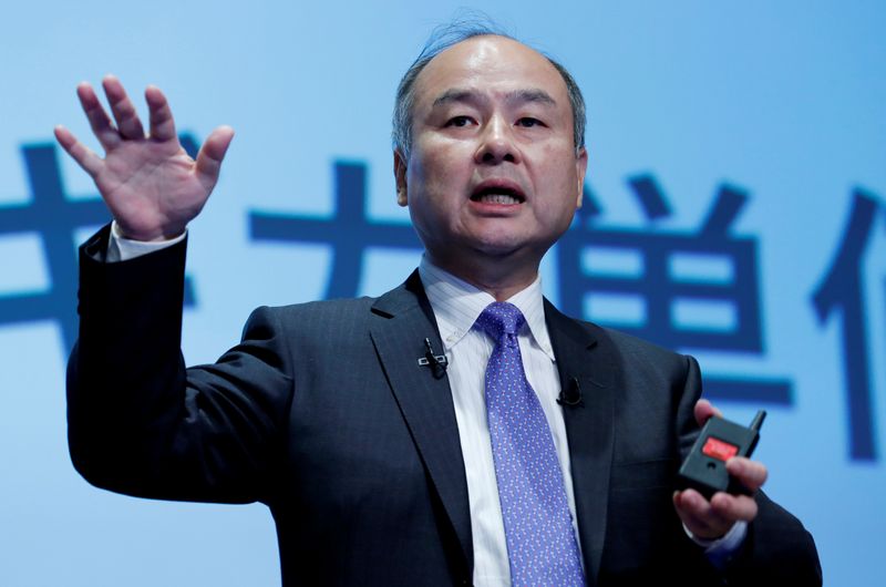 &copy; Reuters. FILE PHOTO: Japan&apos;s SoftBank Group Corp Chief Executive Masayoshi Son attends a news conference in Tokyo