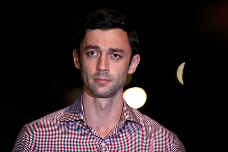 &copy; Reuters. FILE PHOTO: Democratic U.S. Senate candidate Jon Ossoff speaks at a news conference after the election in Savannah