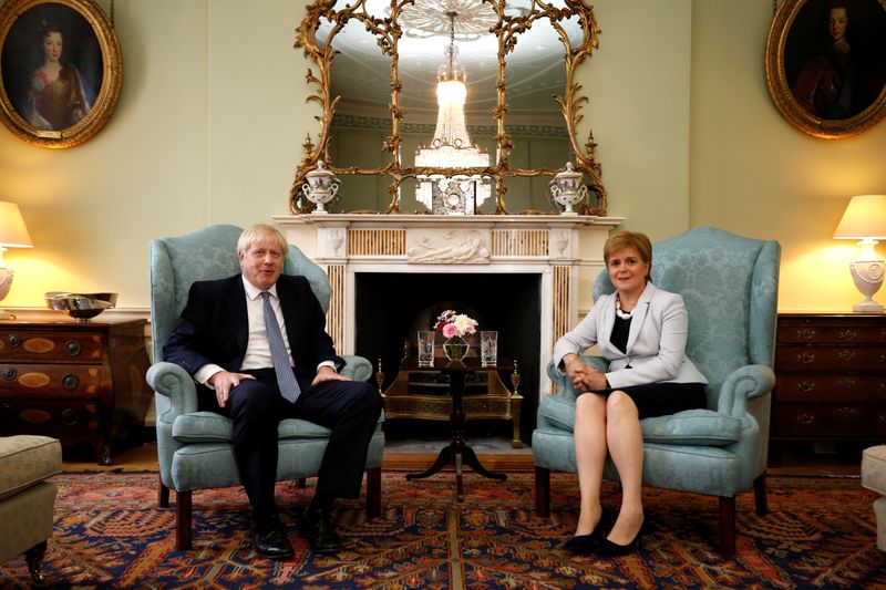 &copy; Reuters. FILE PHOTO: Britain&apos;s Prime Minister Boris Johnson visits Scotland