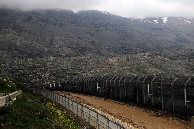 &copy; Reuters. Linha de cessar-fogo entre Israel e Síria nas Colinas de Golã, ocupadas por Israel