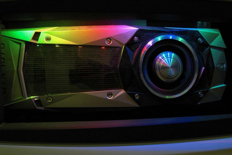 © Reuters. FILE PHOTO: A NVIDIA graphics card is shown in a gaming computer in Encinitas, California