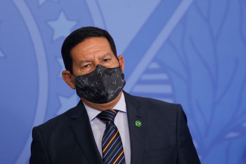 &copy; Reuters. Vice-presidente Hamilton Mourão durante cerimônia em Brasília