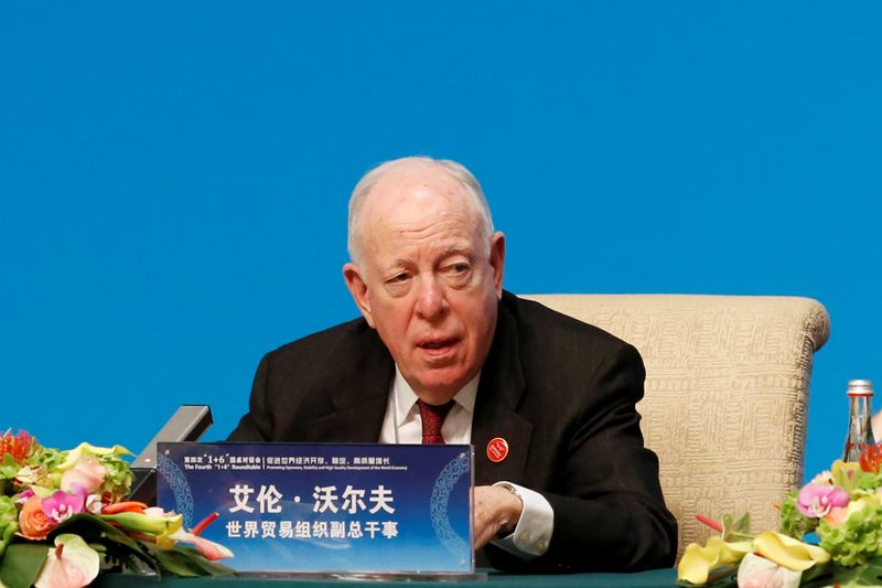 © Reuters. WTO Deputy Director-General Wolff speaks at a news conference following the 