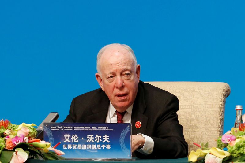 &copy; Reuters. WTO Deputy Director-General Wolff speaks at a news conference following the &quot;1+6&quot; Roundtable meeting at the Diaoyutai state guesthouse in Beijing