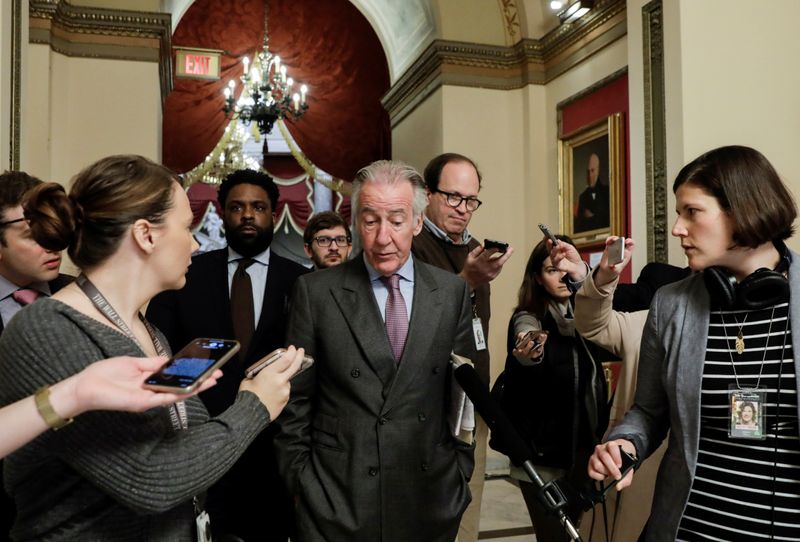 &copy; Reuters. FILE PHOTO: House Ways and Means Committee Chairman Neal talks to reporters ahead of House coronavirus economic aid package vote on Capitol Hill in Washington