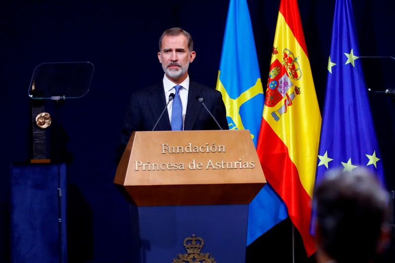 &copy; Reuters. الملك فيليب ملك إسبانيا في الحجر الصحي بعد مخالطة مصاب