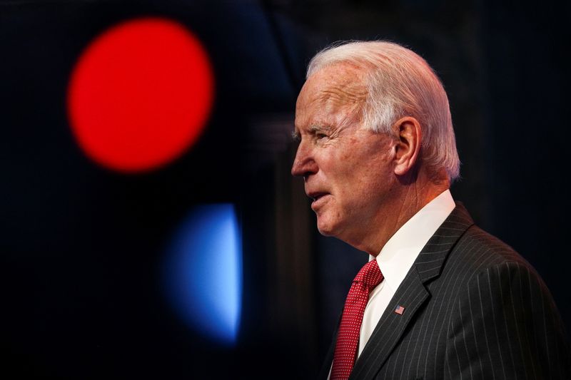 &copy; Reuters. FILE PHOTO: U.S. President-elect Joe Biden speaks after meeting with governors in Wilmington, Delaware