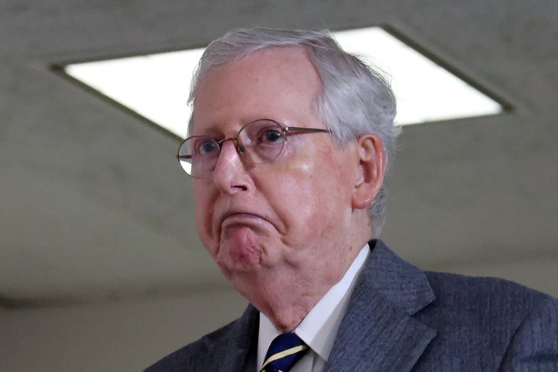 &copy; Reuters. FILE PHOTO: U.S. Senate Majority Leader McConnell arrives for a news conference on Capitol Hill in Washington