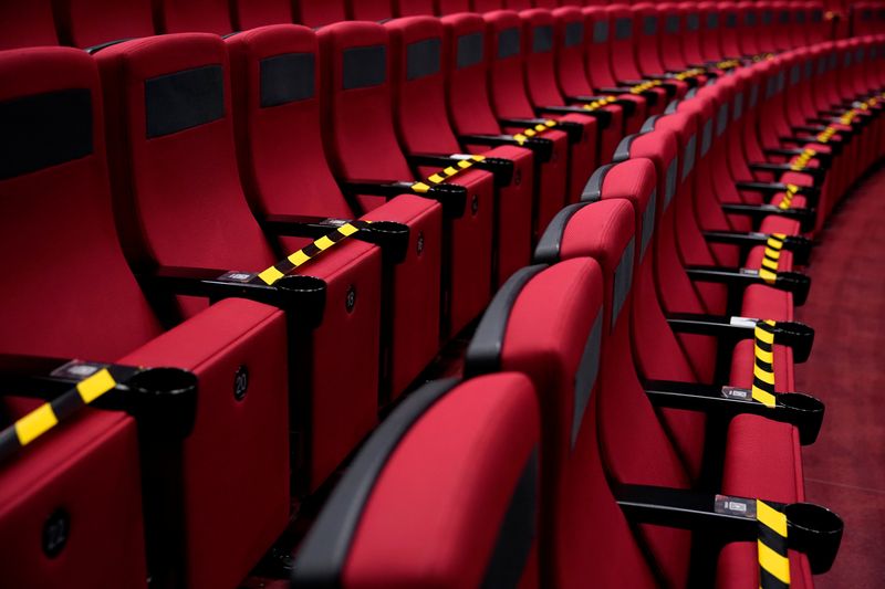 &copy; Reuters. Seats are taped in order to maintain social distancing at a theatre where the Cirque du Soleil &quot;The Land of Fantasy&quot; show is held, in Hangzhou