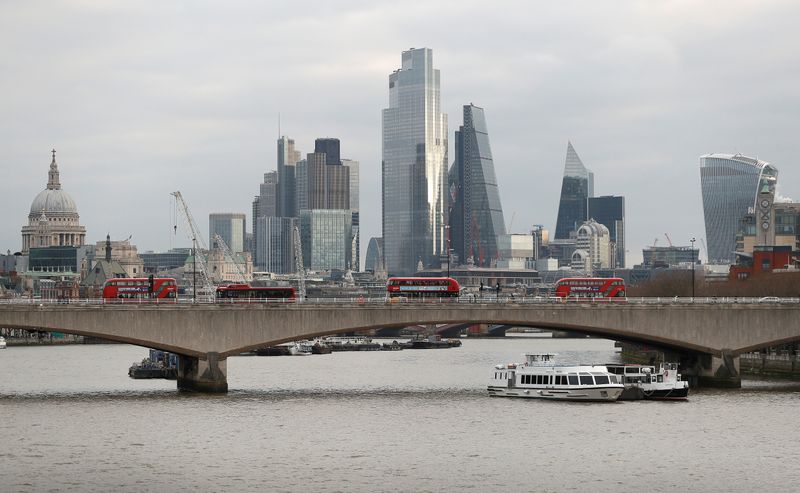&copy; Reuters. FILE PHOTO: The City of London financial district is seen amid the coronavirus disease (COVID-19) outbreak in London
