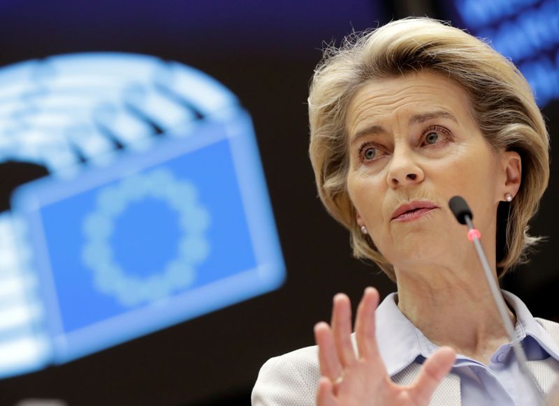 &copy; Reuters. Presidente da Comissão Europeia, Ursula von der Leyen