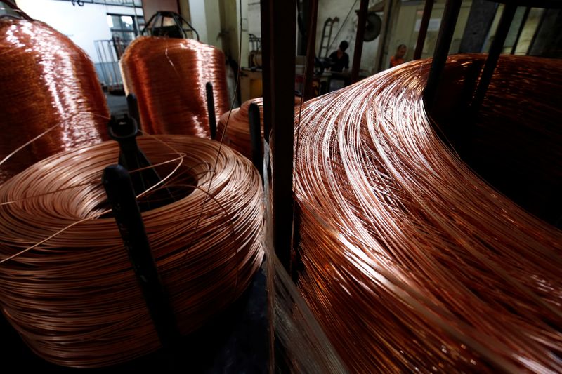 &copy; Reuters. Copper rods are seen at Truong Phu cable factory in northern Hai Duong province, outside Hanoi