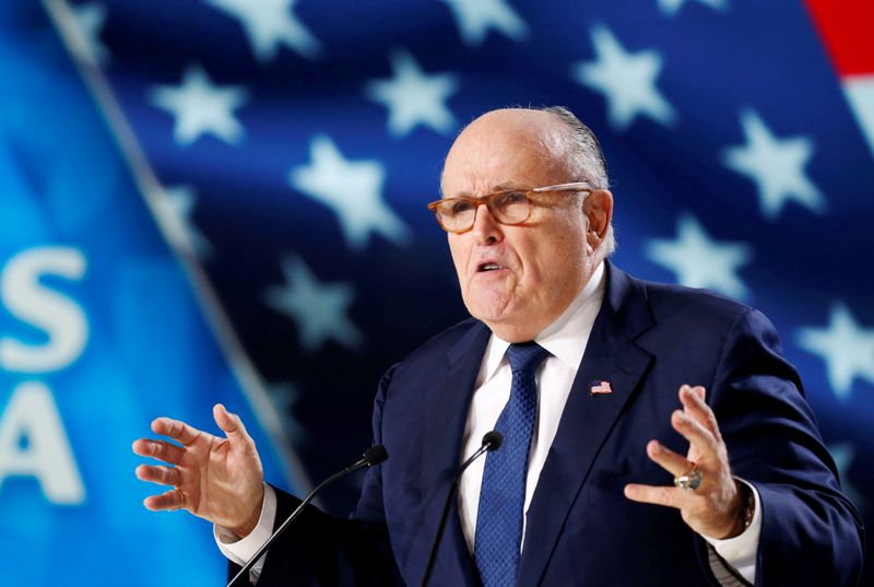 &copy; Reuters. FILE PHOTO: Rudy Giuliani, former Mayor of New York City, delivers his speech as he attends the NCRI, meeting in Villepinte
