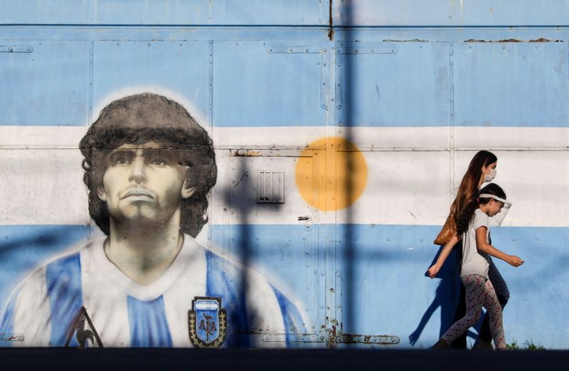 &copy; Reuters. Aftermath of the death of soccer legend Diego Armando Maradona, in Buenos Aires