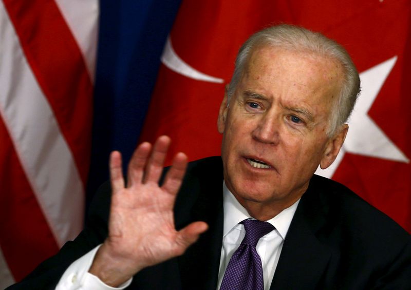 &copy; Reuters. FILE PHOTO: U.S. Vice President Joe Biden gestures as he meets with representatives of civil society in Istanbul