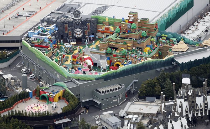 &copy; Reuters. An aerial view shows Super Nintendo World at the Universal Studios Japan theme park in Osaka, western Japan