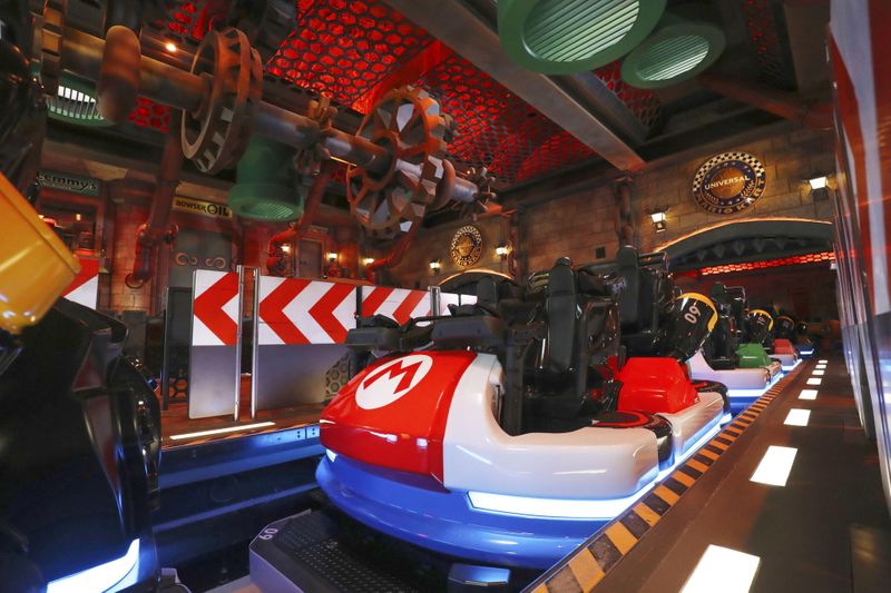 © Reuters. General view shows Mario Kart Station at Super Nintendo World at the Universal Studios Japan theme park in Osaka, western Japan