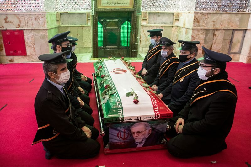 &copy; Reuters. Funeral do cientista iraniano Mohsen Fakhrizadeh em Teerã