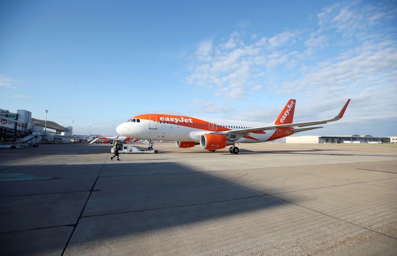 © Reuters. FILE PHOTO: EasyJet restarts its operations amid the coronavirus disease (COVID-19) outbreak at Gatwick Airport, in Gatwick
