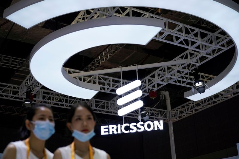 &copy; Reuters. Logo da Ericsson em feira de Xangai