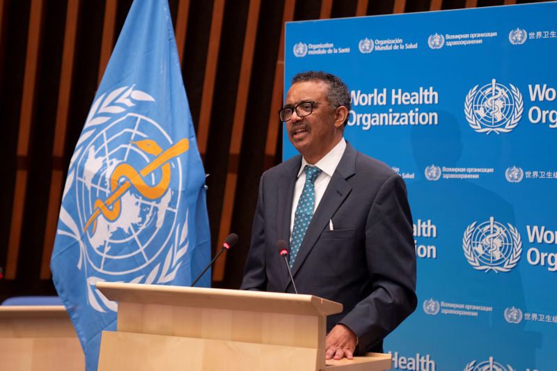 &copy; Reuters. FILE PHOTO: Ghebreyesus, WHO director general attends virtual 73rd World Health Assembly in Geneva
