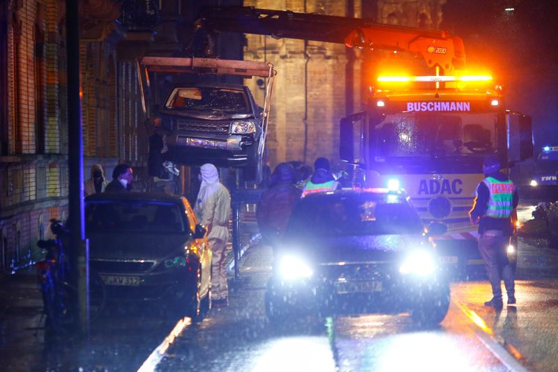 © Reuters. Site where a car crashed into pedestrians in Trier