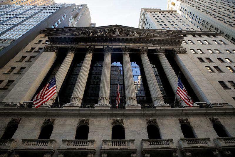 &copy; Reuters. Fachada frontal da Bolsa de Valores de Nova York