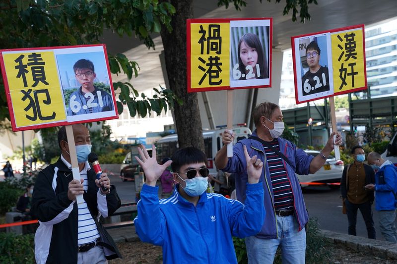 &copy; Reuters. Sentencing of pro-democracy activists in Hong Kong